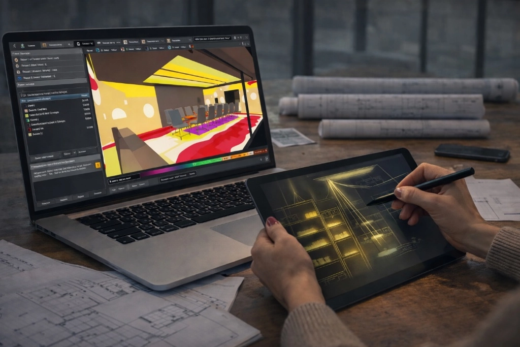 aydınlatma tasarımcısı ile mimari aydınlatma tasarımı ve dialux aydınlatma hesapları