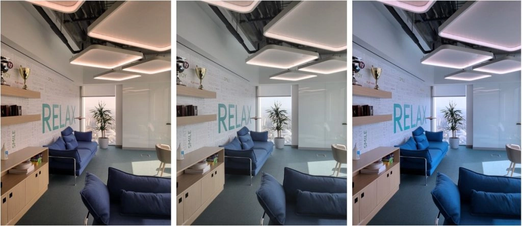 3000K, 4000K ve 6000K renk sıcaklıklarında ofis aydınlatma karşılaştırması