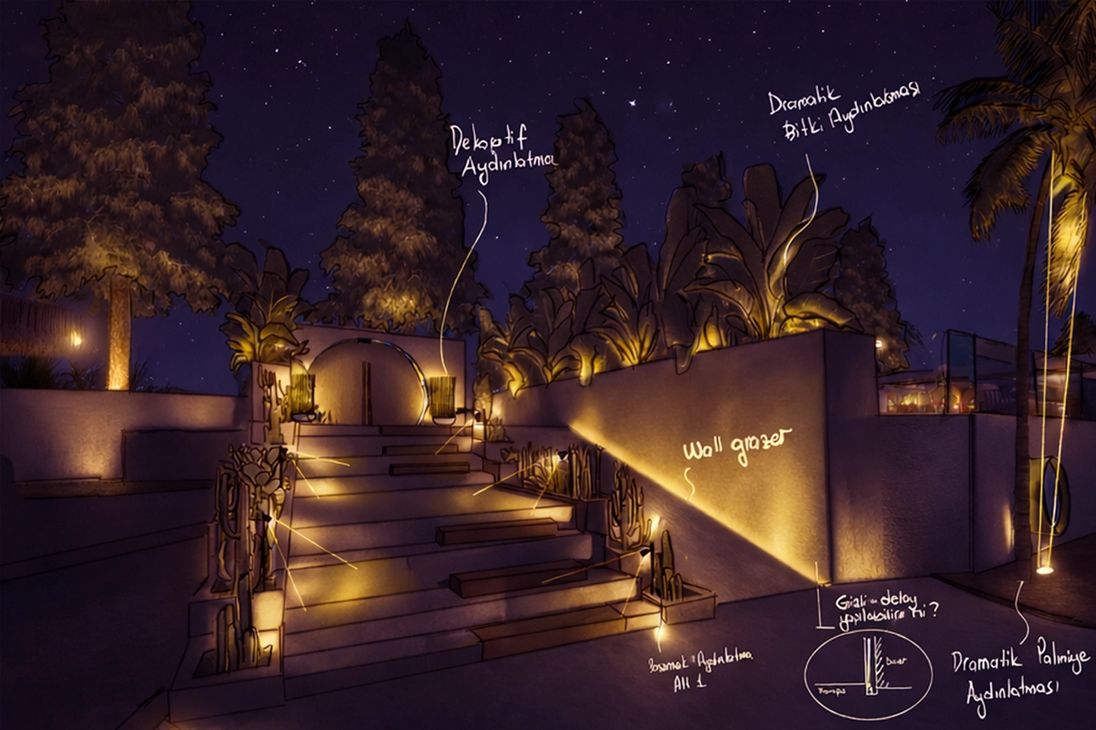 Sundaze beach club landscape sketch 1